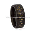 Schwarzer Titan-Carbonfaser-Mens-Ring, Carbon-Hochzeitsring für Männer